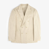 Double-Breasted Pinstripe Suit Jacket