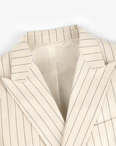 Double-Breasted Pinstripe Suit Jacket