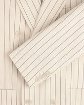 Double-Breasted Pinstripe Suit Jacket