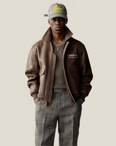 World's Borough Leather Flight Jacket