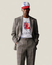 Single Breasted Yarn Dyed Linen Suit Jacket