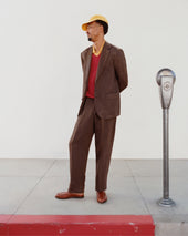 Single Breasted Linen Blend Suit Jacket
