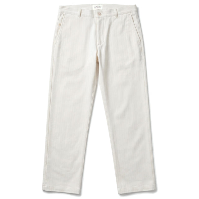 White Herringbone Engineer Pant