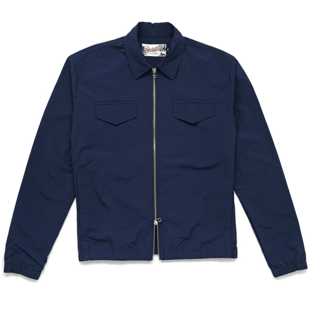 Navy Nylon Coach Jacket
