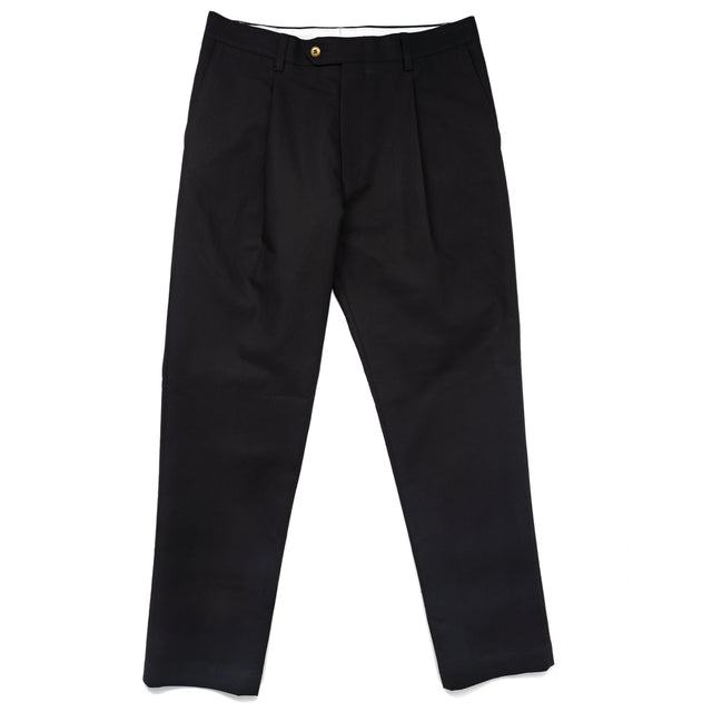 Black Sateen Pleated Pant