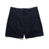 Navy Ripstop Pleated Short