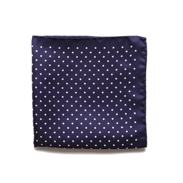 Navy Polka Dot Pocket Square