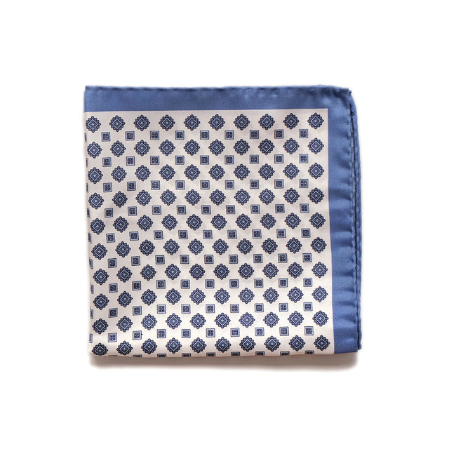 Blue Geometric Pocket Square