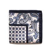 Navy Paisley Pocket Square