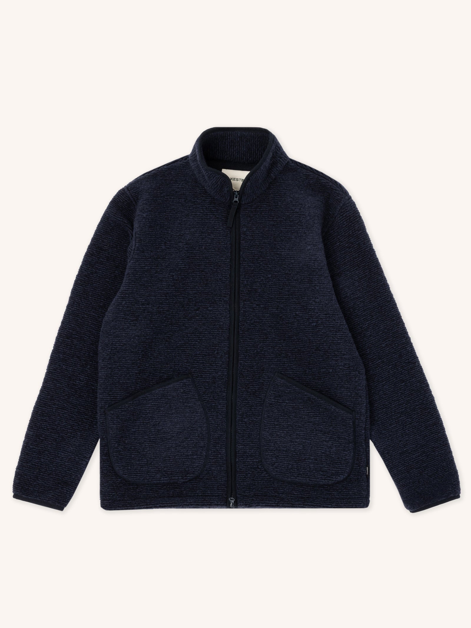Lanark Zip Fleece In Ribbed Wool Blend