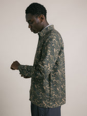 Taymount Overshirt in Olive Landscape Print Cotton