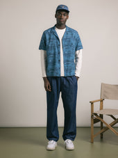 Crammond Shirt in French Blue Golf Print Cotton
