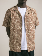 Crammond Shirt in Brown Landscape Print Cotton