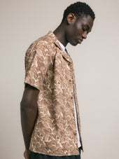 Crammond Shirt in Brown Landscape Print Cotton