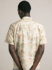 Crammond Shirt in Oatmeal Golf Print Cotton