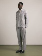 Huntly Jacket in Ecru / Brown Gingham Seersucker