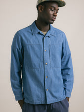 Durno Overshirt in Washed Denim