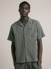 Crammond Shirt in Green Check Japanese Seersucker