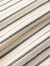 Fly T-Shirt in Ecru / Green Organic Cotton Knitted Stripe