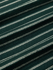 Dunn Polo in Green / Ecru Organic Cotton Knitted Stripe