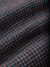 Crammond Shirt in Navy Check Japanese Seersucker