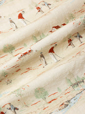 Crammond Shirt in Oatmeal Golf Print Cotton