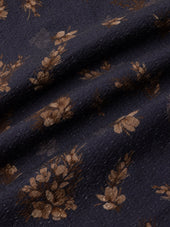 Crammond Shirt in Dark Navy Gorse Print Cotton