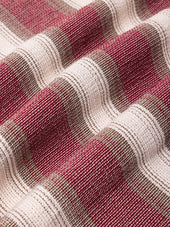 Durno Overshirt in Red / Brown Stripe Open Weave Cotton