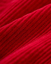 Red Wide Wale Cotton Corduroy Shorts Trim Fit