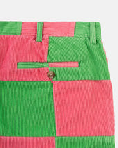 Pink Green Patchwork Corduroy Pant