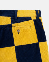 Yellow Patchwork Corduroy Pant