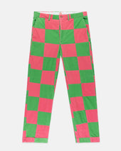 Pink Green Patchwork Corduroy Pant