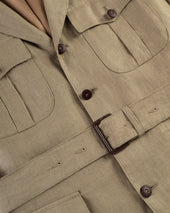Made-in-England Taupe Linen Safari Jacket