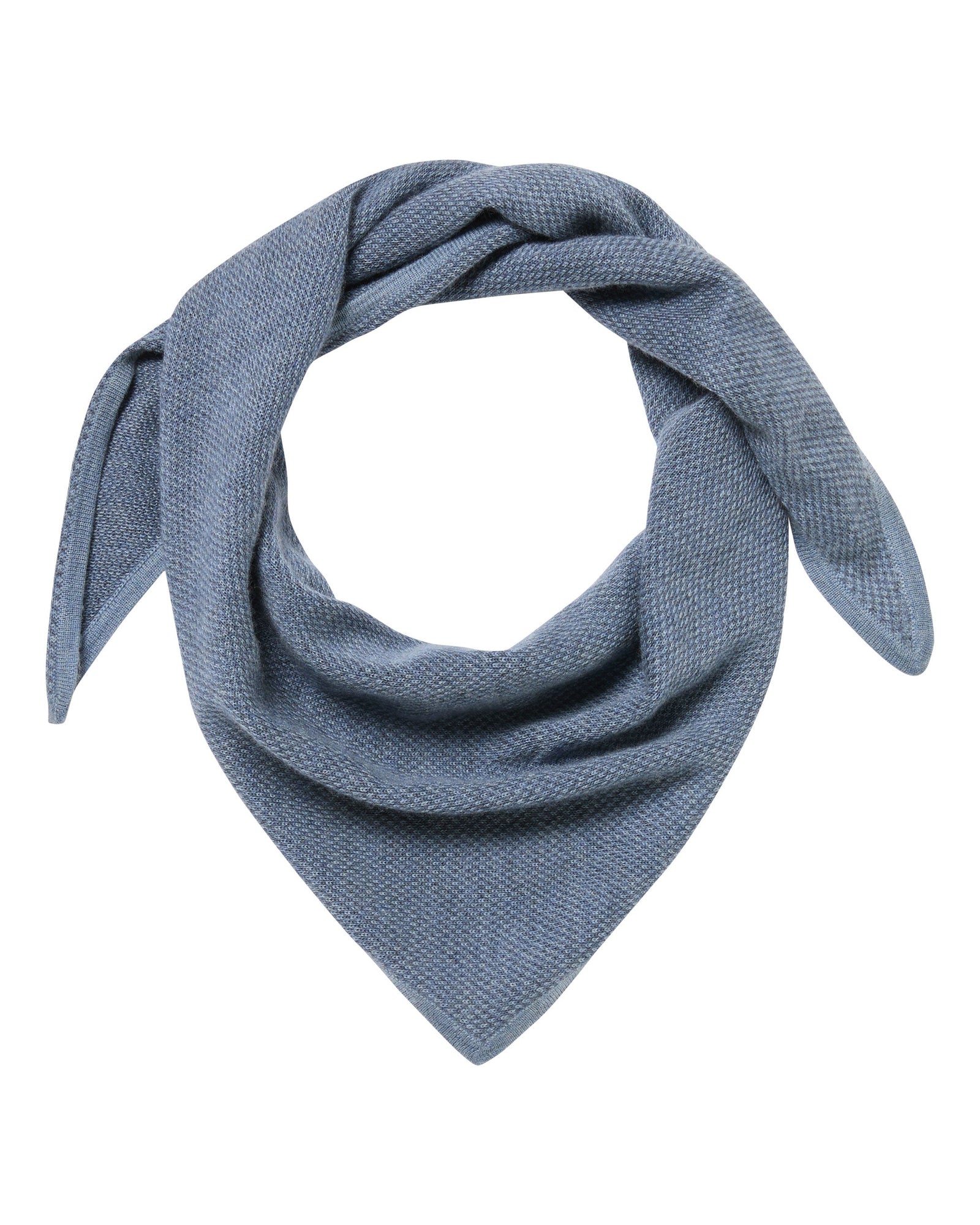 Unisex Birdseye Silk Cashmere Neckerchief Denim Blue Birdseye