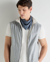 Unisex Birdseye Silk Cashmere Neckerchief Denim Blue Birdseye