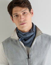 Unisex Birdseye Silk Cashmere Neckerchief Denim Blue Birdseye
