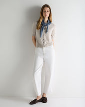Unisex Birdseye Silk Cashmere Neckerchief Denim Blue Birdseye