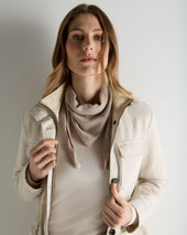 Unisex Birdseye Silk Cashmere Neckerchief Soft Taupe Brown Birdseye