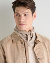 Unisex Birdseye Silk Cashmere Neckerchief Soft Taupe Brown Birdseye
