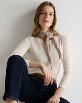 Unisex Birdseye Silk Cashmere Neckerchief Soft Taupe Brown Birdseye