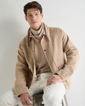 Unisex Birdseye Silk Cashmere Neckerchief Soft Taupe Brown Birdseye