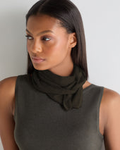 Unisex Silk Cashmere Scarf Arabica Khaki Green