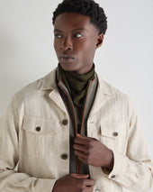 Unisex Silk Cashmere Scarf Arabica Khaki Green