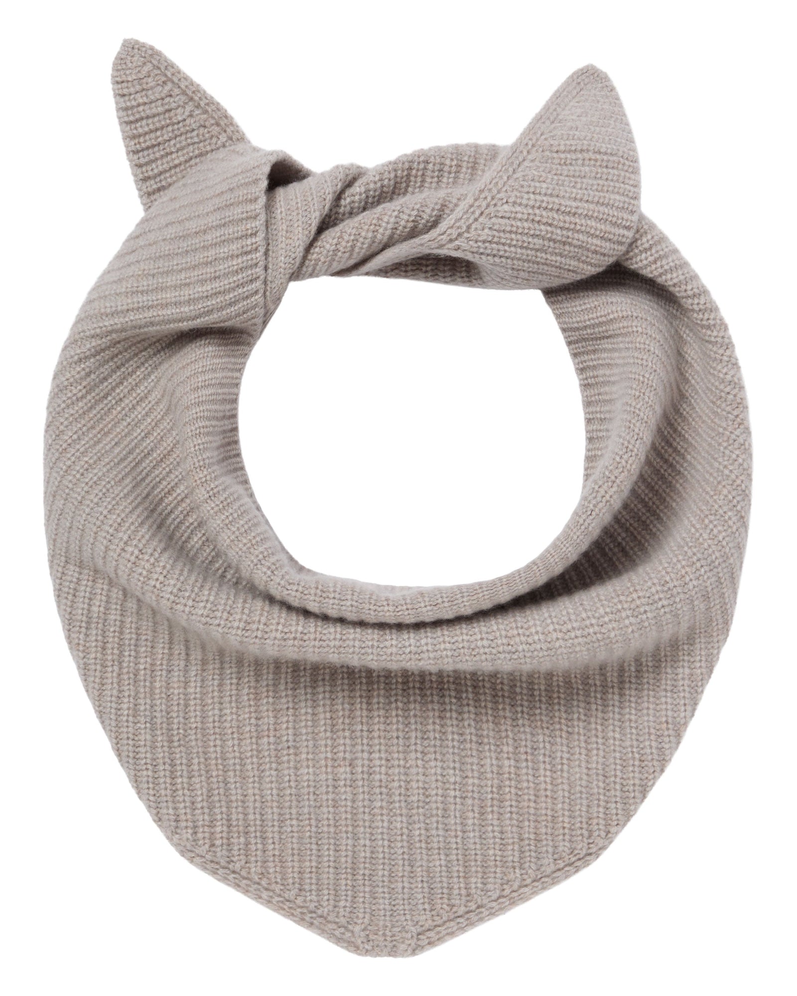 Unisex Ribbed Triangle Cashmere Scarf Oat