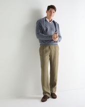 Men's Burlington V Neck Cashmere Jumper Ash Grey