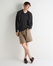 Men's Burlington V Neck Cashmere Jumper Deep Charcoal Grey
