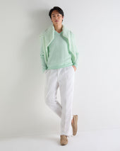 Men's Burlington V Neck Cashmere Jumper Mint Green