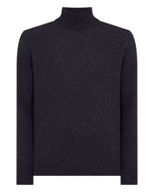Men's Trafalgar Roll Neck Cashmere Jumper Deep Charcoal Grey