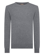 Men's Oxford Round Neck Cashmere Jumper Ash Grey