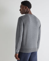 Men's Oxford Round Neck Cashmere Jumper Ash Grey